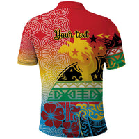 Personalised Torba PNG Day Polo Shirt Oro Tapa Pattern - Polynesian Pride
