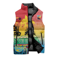 Personalised Torba PNG Day Sleeveless Puffer Jacket Oro Tapa Pattern - Polynesian Pride