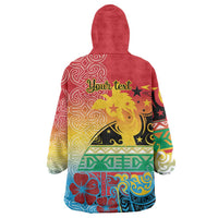 Personalised Torba PNG Day Wearable Blanket Hoodie Oro Tapa Pattern LT9 - Polynesian Pride