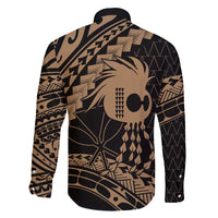 Ikaika Hawaiian Mythic Koa Tribal Warrior Family Matching Off Shoulder Short Dress and Hawaiian Shirt