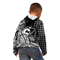Koa Ikaika Warrior Helmet with Shark Kid Hoodie Black Kakau Style LT9 - Polynesian Pride
