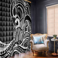 Koa Ikaika Warrior Helmet with Shark Window Curtain Black Kakau Style