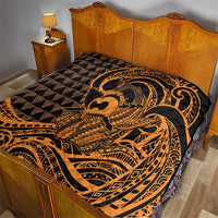 Koa Ikaika Warrior Helmet with Shark Quilt Gold Kakau Style