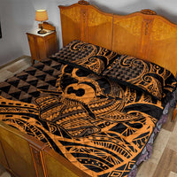 Koa Ikaika Warrior Helmet with Shark Quilt Bed Set Gold Kakau Style