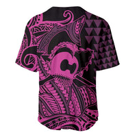 Koa Ikaika Warrior Helmet with Shark Baseball Jersey Pink Kakau Style LT9 - Polynesian Pride