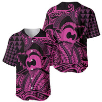 Koa Ikaika Warrior Helmet with Shark Baseball Jersey Pink Kakau Style LT9 - Polynesian Pride