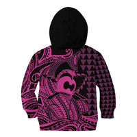 Koa Ikaika Warrior Helmet with Shark Kid Hoodie Pink Kakau Style