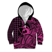 Koa Ikaika Warrior Helmet with Shark Kid Hoodie Pink Kakau Style