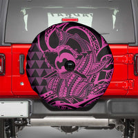 Koa Ikaika Warrior Helmet with Shark Spare Tire Cover Pink Kakau Style