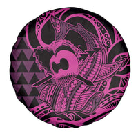 Koa Ikaika Warrior Helmet with Shark Spare Tire Cover Pink Kakau Style