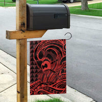 Koa Ikaika Warrior Helmet with Shark Garden Flag Red Kakau Style