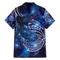 North Island Kokako and South Island Kokako Family Matching Tank Maxi Dress and Hawaiian Shirt New Zealand Native Bird with Galaxy Vibe