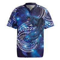 North Island Kokako and South Island Kokako Rugby Jersey New Zealand Native Bird with Galaxy Vibe