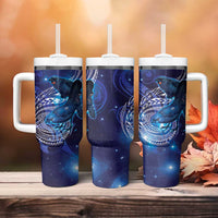 North Island Kokako and South Island Kokako Tumbler With Handle New Zealand Native Bird with Galaxy Vibe