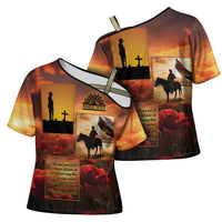 ANZAC Day Film Reel Lest We Forget Cross Shoulder Shirt Australia NZ Memorial LT9 - Polynesian Pride