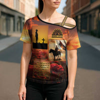 ANZAC Day Film Reel Lest We Forget Cross Shoulder Shirt Australia NZ Memorial LT9 - Polynesian Pride