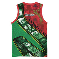 Personalised Cook Islands ANZAC 1915-2026 Filmstrip Basketball Jersey Lest We Forget 25 April