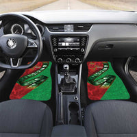 Personalised Cook Islands ANZAC 1915-2026 Filmstrip Car Mats Lest We Forget 25 April LT9 Set 2pcs - Front Green - Polynesian Pride