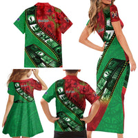 Personalised Cook Islands ANZAC 1915-2026 Filmstrip Family Matching Short Sleeve Bodycon Dress and Hawaiian Shirt Lest We Forget 25 April