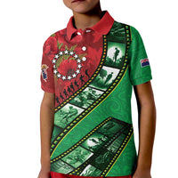 Personalised Cook Islands ANZAC 1915-2026 Filmstrip Kid Polo Shirt Lest We Forget 25 April