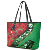 Personalised Cook Islands ANZAC 1915-2026 Filmstrip Leather Tote Bag Lest We Forget 25 April