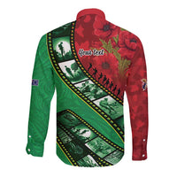 Personalised Cook Islands ANZAC 1915-2026 Filmstrip Long Sleeve Button Shirt Lest We Forget 25 April