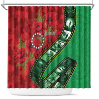 Personalised Cook Islands ANZAC 1915-2026 Filmstrip Shower Curtain Lest We Forget 25 April