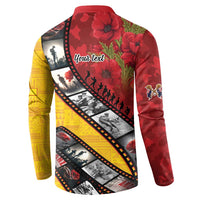Personalised Niue ANZAC 1915-2026 Filmstrip Button Sweatshirt Lest We Forget 25 April