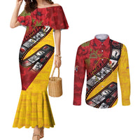 Personalised Niue ANZAC 1915-2026 Filmstrip Couples Matching Mermaid Dress and Long Sleeve Button Shirt Lest We Forget 25 April