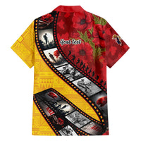 Personalised Niue ANZAC 1915-2026 Filmstrip Family Matching Long Sleeve Bodycon Dress and Hawaiian Shirt Lest We Forget 25 April LT9 - Polynesian Pride