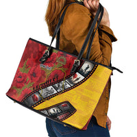 Personalised Niue ANZAC 1915-2026 Filmstrip Leather Tote Bag Lest We Forget 25 April