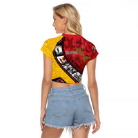 Personalised Niue ANZAC 1915-2026 Filmstrip Raglan Cropped T Shirt Lest We Forget 25 April