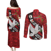 Personalised Tonga ANZAC 1915-2026 Filmstrip Couples Matching Puletasi and Long Sleeve Button Shirt Lest We Forget 25 April