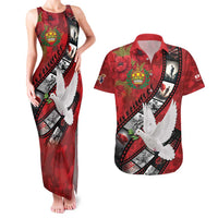 Personalised Tonga ANZAC 1915-2026 Filmstrip Couples Matching Tank Maxi Dress and Hawaiian Shirt Lest We Forget 25 April