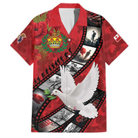 Personalised Tonga ANZAC 1915-2026 Filmstrip Family Matching Off Shoulder Short Dress and Hawaiian Shirt Lest We Forget 25 April