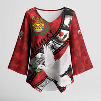 Personalised Tonga ANZAC 1915-2026 Filmstrip Kimono Sleeve Blouse Lest We Forget 25 April