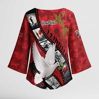 Personalised Tonga ANZAC 1915-2026 Filmstrip Kimono Sleeve Blouse Lest We Forget 25 April