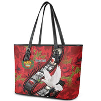 Personalised Tonga ANZAC 1915-2026 Filmstrip Leather Tote Bag Lest We Forget 25 April