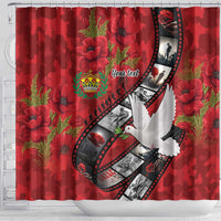Personalised Tonga ANZAC 1915-2026 Filmstrip Shower Curtain Lest We Forget 25 April