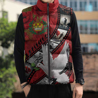 Personalised Tonga ANZAC 1915-2026 Filmstrip Sleeveless Puffer Jacket Lest We Forget 25 April