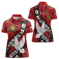 Personalised Tonga ANZAC 1915-2026 Filmstrip Women Polo Shirt Lest We Forget 25 April