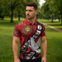 Personalised Tonga ANZAC 1915-2026 Filmstrip Zipper Polo Shirt Lest We Forget 25 April