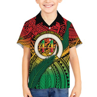 Personalised Vanuatu Yumi 44th Indipendens Dei Hawaiian Shirt Vanuatuan Broad Tusk with Polynesian Tribal