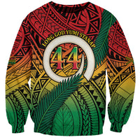 Personalised Vanuatu Yumi 44th Indipendens Dei Sweatshirt Vanuatuan Broad Tusk with Polynesian Tribal