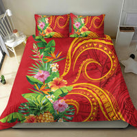 Polynesian Tribal Flower Tattoo Bedding Set Special Vermilion Vibe