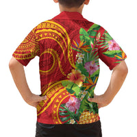Polynesian Tribal Flower Tattoo Hawaiian Shirt Special Vermilion Vibe LT9 - Polynesian Pride