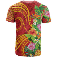 Polynesian Tribal Flower Tattoo T Shirt Special Vermilion Vibe LT9 - Polynesian Pride