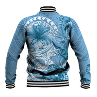 Polynesian Hibiscus Flower Tribal Baseball Jacket Blue Color LT9 - Polynesian Pride