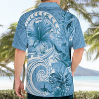 Polynesian Hibiscus Flower Tribal Hawaiian Shirt Blue Color LT9 - Polynesian Pride