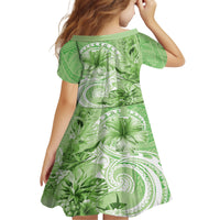 Polynesian Hibiscus Flower Tribal Family Matching Tank Maxi Dress and Hawaiian Shirt Lime Green Color LT9 - Polynesian Pride